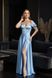 Light Blue evening dress with cups and corset lacing (L, light blue)