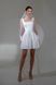 White Mini Dress with Sheer Lantern Sleeves and Corset Top (S/M, white)