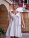 White Short Sleeveless Satin Dress with Shoulder Bows (L, white)