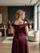 Long burgundy dress in large size (XXXL, burgundy)