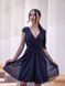 Dark Blue Evening Dress With Sparkle And Belt (S/M, blue)