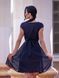 Dark Blue Evening Dress With Sparkle And Belt (S/M, blue)