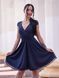 Dark Blue Evening Dress With Sparkle And Belt (S/M, blue)