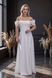 Довга біла вечірня сукня на короткий рукав (L, Білий) TVD-40-406-371 фото 10
