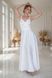 White Satin A-Line Maxi Dress with V-Neck and Side Slit (XS, white)