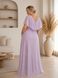 Short Sleeve Chiffon Maxi Dress in Sparkly lilac (XL/XXL, purple)