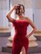 Burgundy Long Evening Strapless Dress With Feathers (S, burgundy)