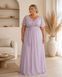 Short Sleeve Chiffon Maxi Dress in Sparkly lilac (XL/XXL, purple)