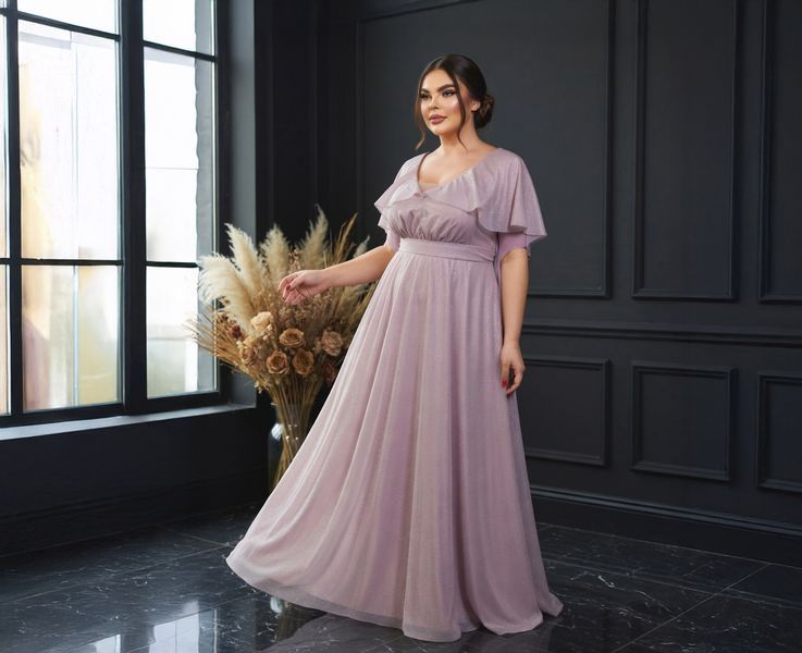 Purple Chiffon A-Line Maxi Dress (XL/XXL, purple)