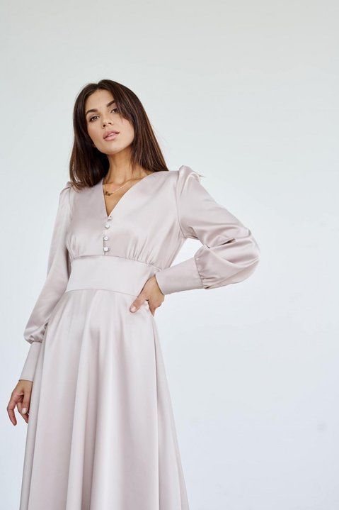 Sparkly, dressy powder-colored dress (M, pastel pink)