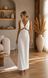 Elegant white silk dress with an open back (S, white)