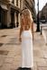 Elegant white silk dress with an open back (S, white)