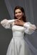 Minimalist White Mini Dress with Sheer Lantern Sleeves and Square Neckline (off white)