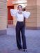 Classic Wide Women's Black Striped Pants (S, black)