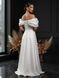 Off Shoulder Fit and Flare White Wedding Maxi Dress (XS, white)