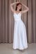 White Satin A-Line Maxi Dress with V-Neck and Side Slit (S, white)
