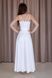 White Satin A-Line Maxi Dress with V-Neck and Side Slit (S, white)