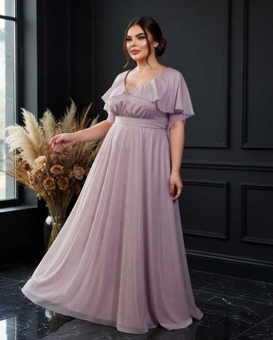 powder purple dress AEL Lady Summer midlength dress feminine elegance purple powder gradie AEL Studio