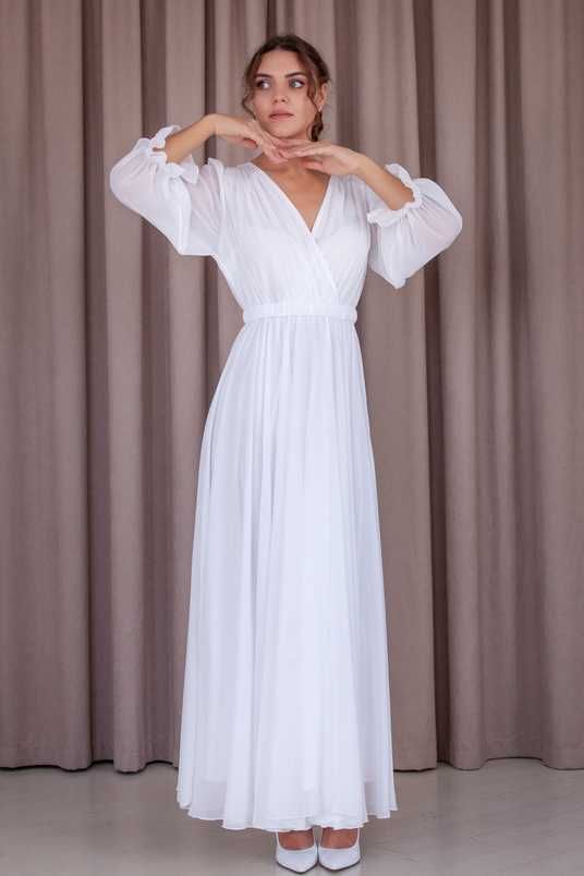 mini white dress with sleeves Camille