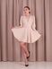 Casual Short Beige V-neck Cocktail Dress with Long Sleeves (M, beige)