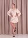 Casual Short Beige V-neck Cocktail Dress with Long Sleeves (M, beige)