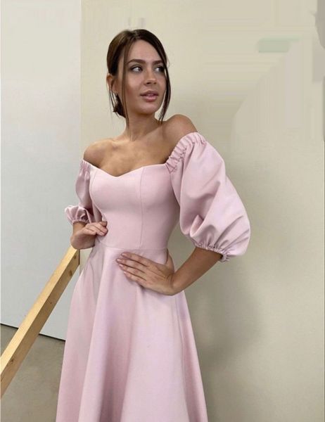 Pink Off the Shoulder A-Line Cocktail Dress (XS, pink)
