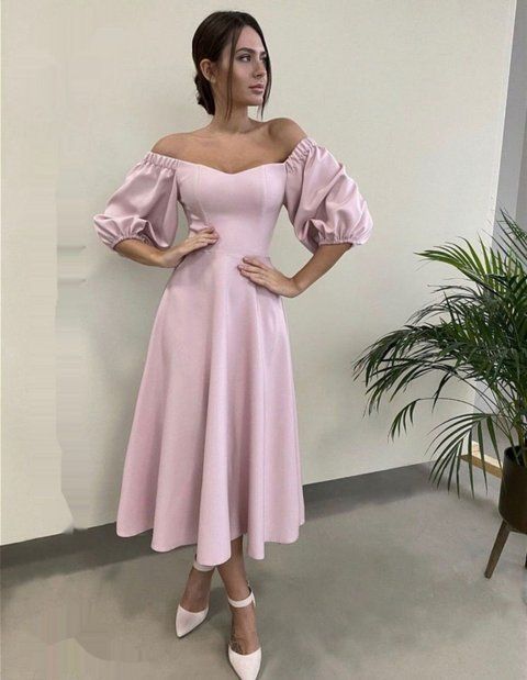 Pink Off the Shoulder A-Line Cocktail Dress (XS, pink)