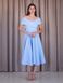Light Blue Off-Shoulder Fit and Flare Midi Dress (M, light blue)