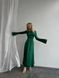Elegant Green Silk Maxi Dress with Long Bell Sleeves (XS/S, green)