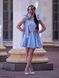 Blue Women's Short Satin Evening Dress With Belt (S, light blue)