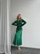 Elegant Green Silk Maxi Dress with Long Bell Sleeves (XS/S, green)
