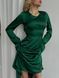 Elegant Green Silk Maxi Dress with Long Bell Sleeves (XS/S, green)