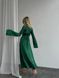 Elegant Green Silk Maxi Dress with Long Bell Sleeves (XS/S, green)