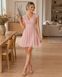 Short pink chiffon dress (M/L, pink)