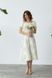 Summer dress with floral print midi length (S, off white)