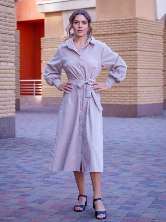 beige midi shirt dress Donna Karan Printed Shirtdress - Multi - Size 12