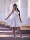 White Women's Satin Cocktail Strap Dress (S, white)