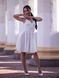 White Women's Satin Cocktail Strap Dress (S, white)