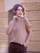 Women's silk light brown T-shirt (M, brown)